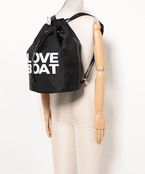 LOVE BOAT（ラブ・ボート）の「LOVEBOAT 巾着デイパック（バックパック/リュック・レディース・ブラック系その他/ブラック×ホワイト・FREE）」の6枚目の写真
