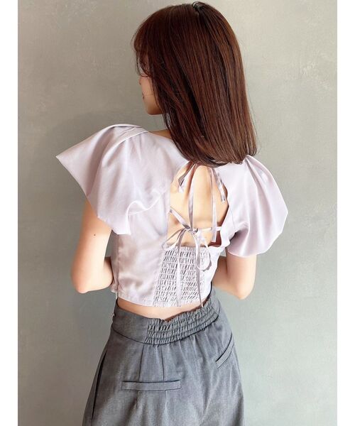 RESEXXY（リゼクシー）の「タックスリーブラッフルブラウス（シャツ/ブラウス・レディース・ピンク/ホワイト/ブラック・FREE）」の6枚目の写真