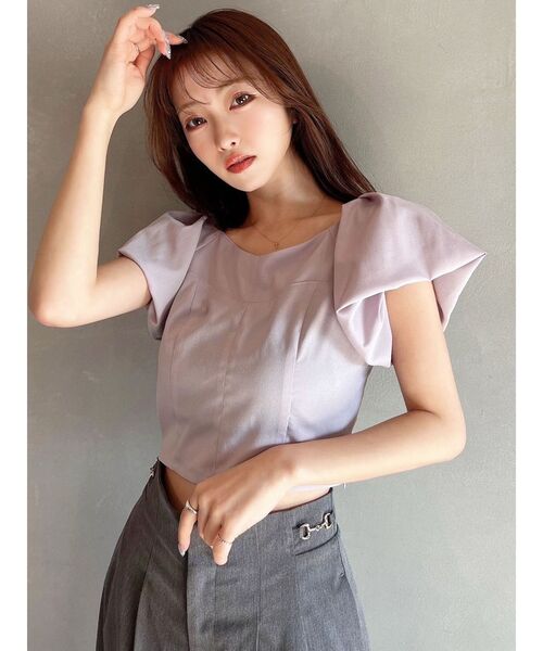 RESEXXY（リゼクシー）の「タックスリーブラッフルブラウス（シャツ/ブラウス・レディース・ピンク/ホワイト/ブラック・FREE）」の7枚目の写真