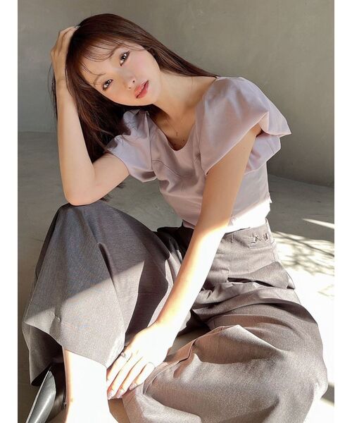 RESEXXY（リゼクシー）の「タックスリーブラッフルブラウス（シャツ/ブラウス・レディース・ピンク/ホワイト/ブラック・FREE）」の9枚目の写真