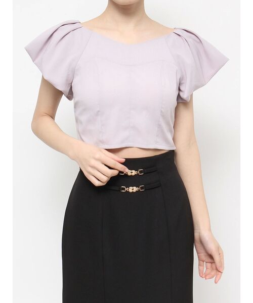 RESEXXY（リゼクシー）の「タックスリーブラッフルブラウス（シャツ/ブラウス・レディース・ピンク/ホワイト/ブラック・FREE）」の5枚目の写真