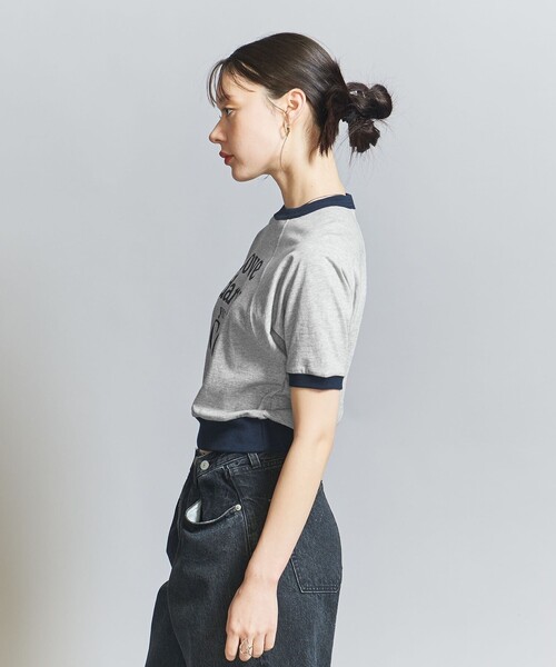 WAVE UNION（ウェーブユニオン）の「＜WAVE UNION＞ラグラン Tシャツ（Tシャツ/カットソー・レディース・ライトグレー・FREE）」の3枚目の写真