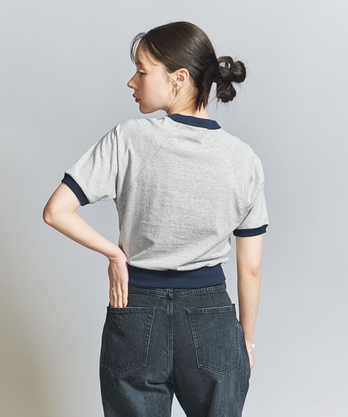 WAVE UNION（ウェーブユニオン）の「＜WAVE UNION＞ラグラン Tシャツ（Tシャツ/カットソー・レディース・ライトグレー・FREE）」の4枚目の写真