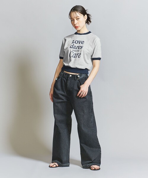 WAVE UNION（ウェーブユニオン）の「＜WAVE UNION＞ラグラン Tシャツ（Tシャツ/カットソー・レディース・ライトグレー・FREE）」の5枚目の写真