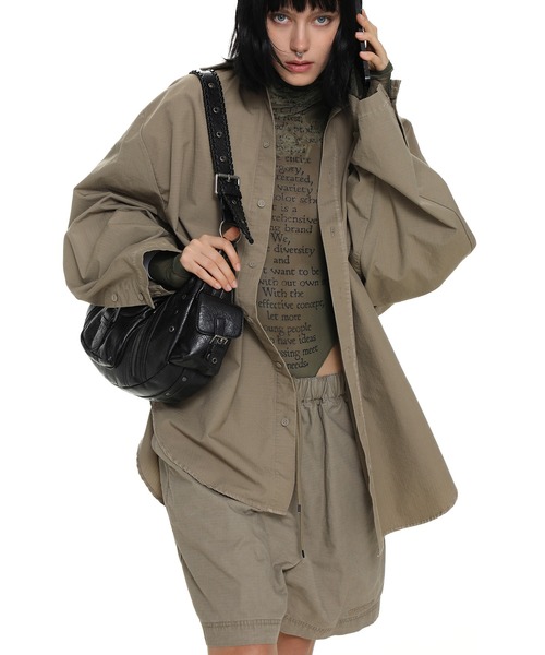 MASONPRINCE（メイソンプリンス）の「オーバーサイズ ヴィンテージ加工 ワークシャツ CS2134【MASONPRINCE】（シャツ/ブラウス・メンズ・カーキ/ベージュ・L/M/S）」の2枚目の写真
