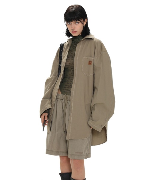 MASONPRINCE（メイソンプリンス）の「オーバーサイズ ヴィンテージ加工 ワークシャツ CS2134【MASONPRINCE】（シャツ/ブラウス・メンズ・カーキ/ベージュ・L/M/S）」の8枚目の写真