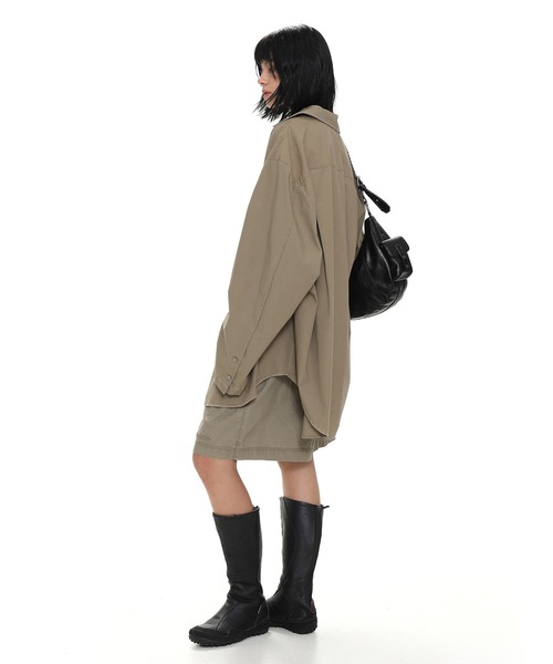 MASONPRINCE（メイソンプリンス）の「オーバーサイズ ヴィンテージ加工 ワークシャツ CS2134【MASONPRINCE】（シャツ/ブラウス・メンズ・カーキ/ベージュ・L/M/S）」の7枚目の写真