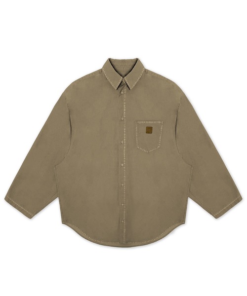 MASONPRINCE（メイソンプリンス）の「オーバーサイズ ヴィンテージ加工 ワークシャツ CS2134【MASONPRINCE】（シャツ/ブラウス・メンズ・カーキ/ベージュ・L/M/S）」の5枚目の写真