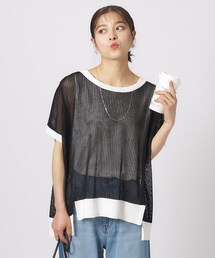 ◆【2点セット】メッシュニット+タンクトップ