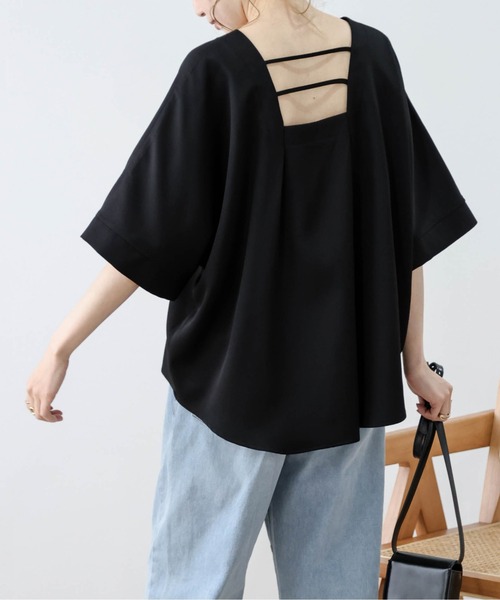 La-gemme（ラジェム）の「フロントタックプルオーバー（Tシャツ/カットソー・レディース・ブラック/ブルー/ホワイト・フリー）」の10枚目の写真