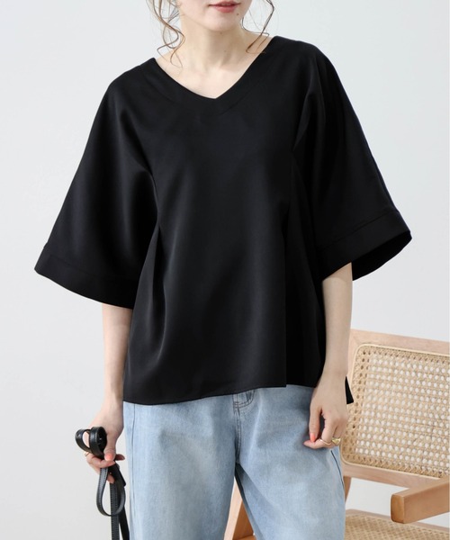La-gemme（ラジェム）の「フロントタックプルオーバー（Tシャツ/カットソー・レディース・ブラック/ブルー/ホワイト・フリー）」の11枚目の写真