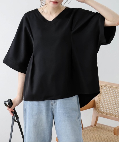 La-gemme（ラジェム）の「フロントタックプルオーバー（Tシャツ/カットソー・レディース・ブラック/ブルー/ホワイト・フリー）」の12枚目の写真