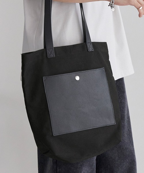 MONO-MART（モノマート）の「コンビポケットバーティカルトートバッグ（トートバッグ・メンズ・ブラック/ブラック系1/ブラック系2・FREE）」の20枚目の写真