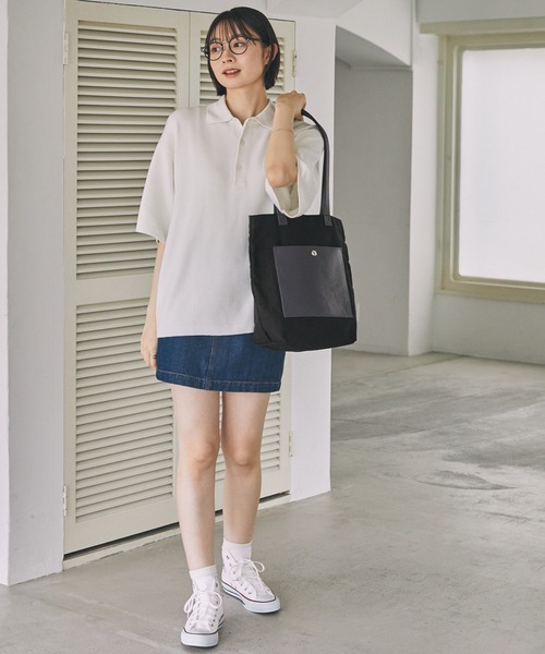 MONO-MART（モノマート）の「コンビポケットバーティカルトートバッグ（トートバッグ・メンズ・ブラック/ブラック系1/ブラック系2・FREE）」の5枚目の写真