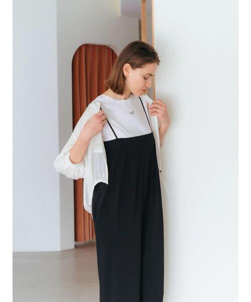 YECCA VECCA（イェッカヴェッカ）の「ドライタッチサロペット（サロペット/オーバーオール・レディース・ベージュ/ブラック・FREE）」の11枚目の写真