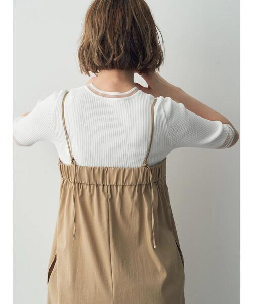 YECCA VECCA（イェッカヴェッカ）の「ドライタッチサロペット（サロペット/オーバーオール・レディース・ベージュ/ブラック・FREE）」の19枚目の写真