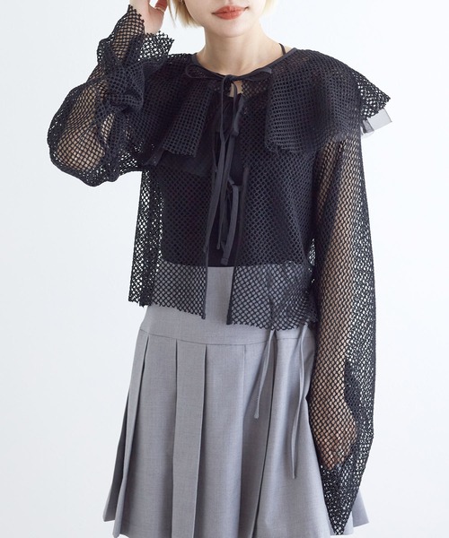 w closet（ダブルクローゼット）の「【2WAY】フリル衿付きメッシュ