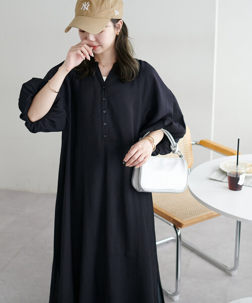 DISCOAT（ディスコート）の「【新色追加!/WEB限定】バルーンマキシワンピース（ワンピース・レディース・ホワイト/グリーン系その他/ブラック/グリーン系その他2/ブラウン・MEDIUM）」の15枚目の写真