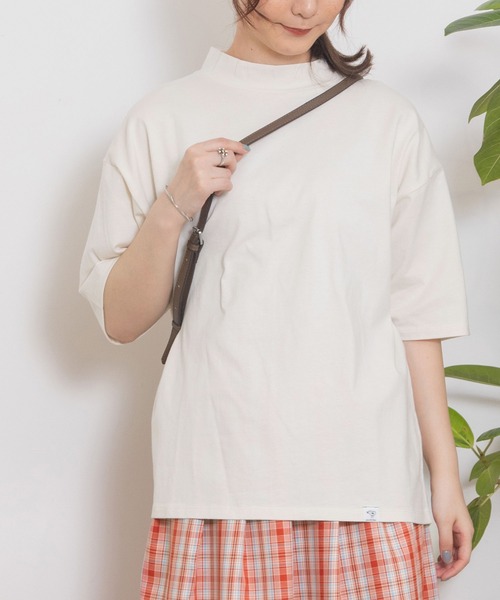 POU DOU DOU(プードゥドゥ)の「モックネックトップス(Tシャツ/カットソー・レディース・ブラック/ブルー/アイボリー/ダークグレー・3)」の2枚目の写真