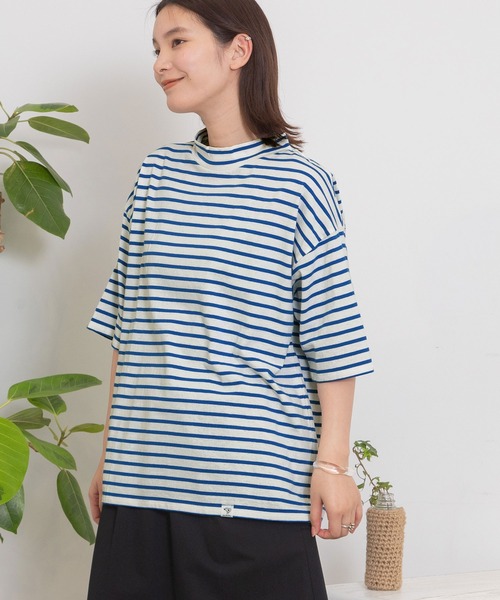 POU DOU DOU(プードゥドゥ)の「モックネックトップス(Tシャツ/カットソー・レディース・ブラック/ブルー/アイボリー/ダークグレー・3)」の5枚目の写真
