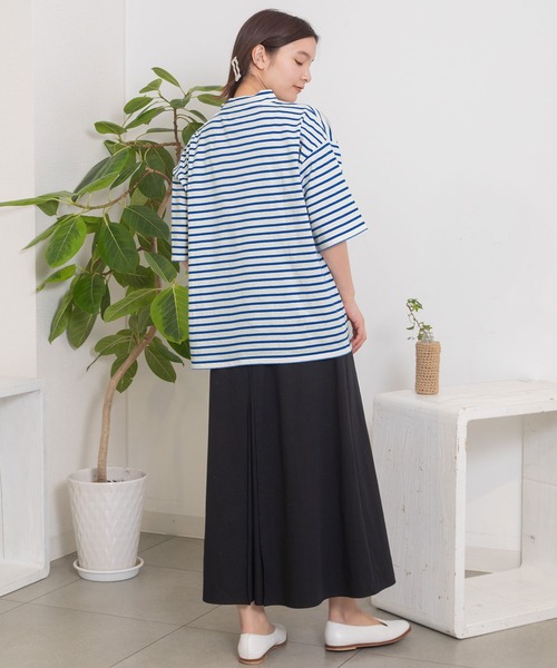 POU DOU DOU(プードゥドゥ)の「モックネックトップス(Tシャツ/カットソー・レディース・ブラック/ブルー/アイボリー/ダークグレー・3)」の10枚目の写真