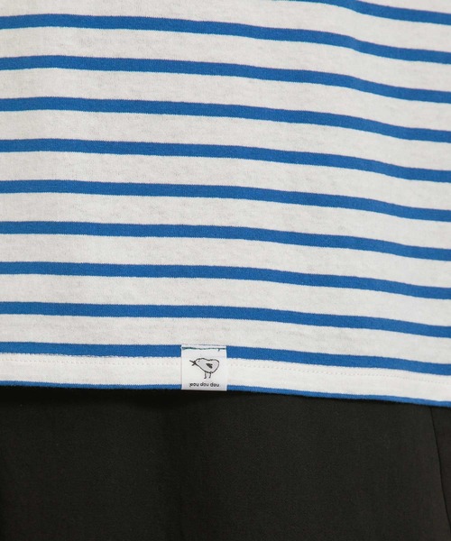POU DOU DOU(プードゥドゥ)の「モックネックトップス(Tシャツ/カットソー・レディース・ブラック/ブルー/アイボリー/ダークグレー・3)」の11枚目の写真