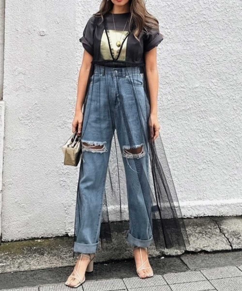 esutoreja（エストレジャ）の「チュールドレス（ワンピース・レディース・ブラック/ホワイト/グレー・FREE）」の2枚目の写真