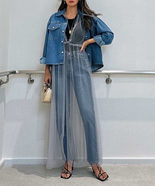 esutoreja（エストレジャ）の「チュールドレス（ワンピース・レディース・ブラック/ホワイト/グレー・FREE）」の10枚目の写真