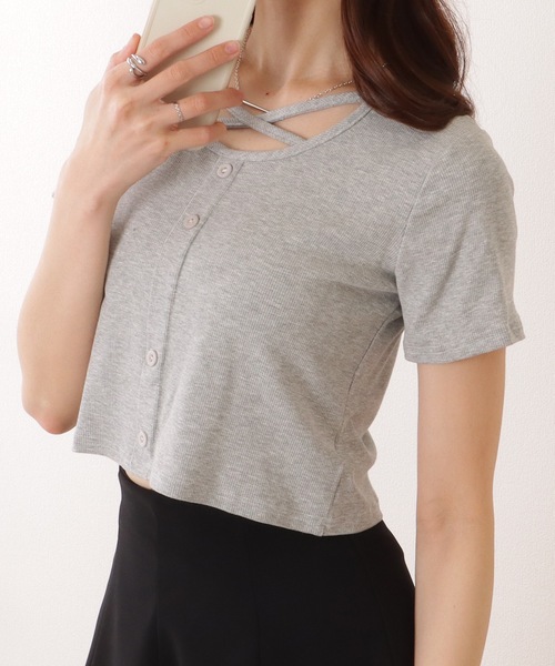 フロントボタントップス 生写真 まとめ売り バラ XSサイズあり【an /アン】 ツイード/ フロントジップ/ ボタン