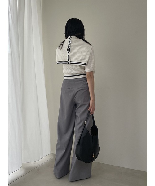 SNIDEL（スナイデル）の「バイカラーニットカーディガン（カーディガン/ボレロ・レディース・グレー/ピンク/ホワイト/オレンジ・FREE）」の8枚目の写真