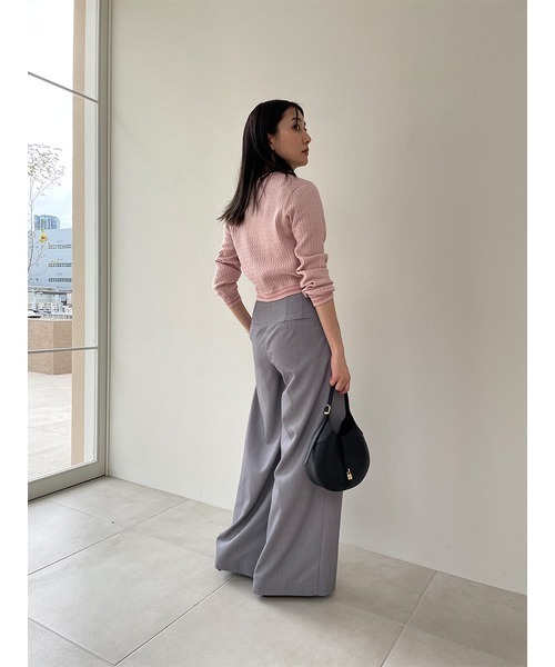 SNIDEL（スナイデル）の「バイカラーニットカーディガン（カーディガン/ボレロ・レディース・グレー/ピンク/ホワイト/オレンジ・FREE）」の18枚目の写真