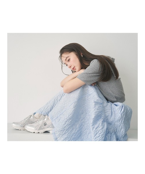 SNIDEL（スナイデル）の「バイカラーニットカーディガン（カーディガン/ボレロ・レディース・グレー/ピンク/ホワイト/オレンジ・FREE）」の5枚目の写真