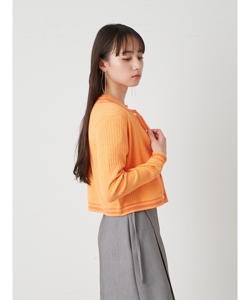 SNIDEL（スナイデル）の「バイカラーニットカーディガン（カーディガン/ボレロ・レディース・グレー/ピンク/ホワイト/オレンジ・FREE）」の20枚目の写真