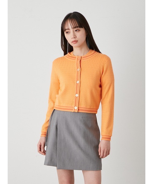 SNIDEL（スナイデル）の「バイカラーニットカーディガン（カーディガン/ボレロ・レディース・グレー/ピンク/ホワイト/オレンジ・FREE）」の19枚目の写真