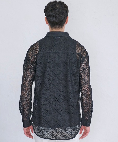 SILVER BULLET（シルバーバレット）の「『CavariA/キャバリア』格子レース半袖シャツ（シャツ/ブラウス・メンズ・ブラック・L/M）」の12枚目の写真