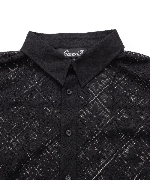 SILVER BULLET（シルバーバレット）の「『CavariA/キャバリア』格子レース半袖シャツ（シャツ/ブラウス・メンズ・ブラック・L/M）」の7枚目の写真