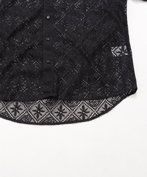 SILVER BULLET（シルバーバレット）の「『CavariA/キャバリア』格子レース半袖シャツ（シャツ/ブラウス・メンズ・ブラック・L/M）」の8枚目の写真
