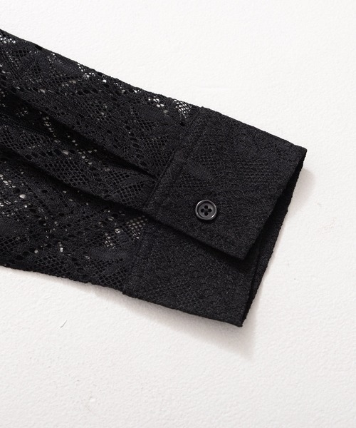 SILVER BULLET（シルバーバレット）の「『CavariA/キャバリア』格子レース半袖シャツ（シャツ/ブラウス・メンズ・ブラック・L/M）」の9枚目の写真