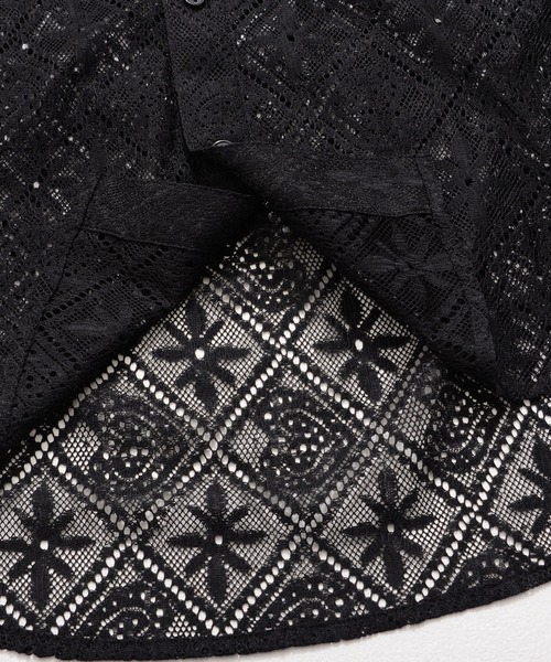 SILVER BULLET（シルバーバレット）の「『CavariA/キャバリア』格子レース半袖シャツ（シャツ/ブラウス・メンズ・ブラック・L/M）」の2枚目の写真