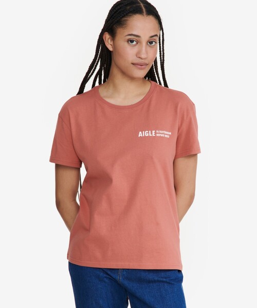 【セール】オーガニックコットン ワンポイントロゴ クルーネック 半袖Tシャツ（Tシャツ/カットソー）｜AIGLE（エーグル）
