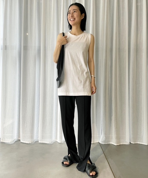 ETRE TOKYO バックオープンリボンリブタンク TanC TOKYO/タンクトウキョウ】バックオープンラップトップ（T