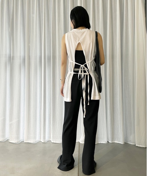 AP STUDIO（エーピーストゥディオ）の「【TanC TOKYO/タンクトウキョウ】バックオープンラップトップ（Tシャツ/カットソー・レディース・ホワイト/ブラック・FREE）」の12枚目の写真