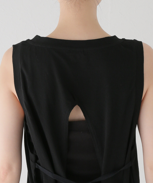 AP STUDIO（エーピーストゥディオ）の「【TanC TOKYO/タンクトウキョウ】バックオープンラップトップ（Tシャツ/カットソー・レディース・ホワイト/ブラック・FREE）」の5枚目の写真