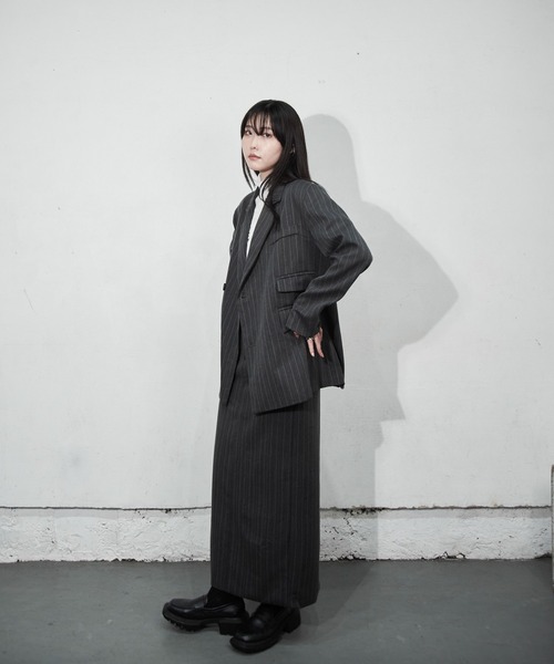 Y/lim(イリム)の「ピンストライプIラインスカート(スカート・レディース・グレー/チャコールグレー・M/L)」の13枚目の写真