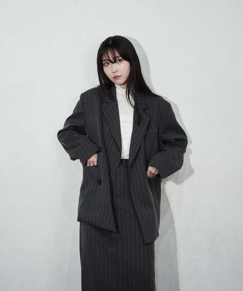 Y/lim(イリム)の「ピンストライプIラインスカート(スカート・レディース・グレー/チャコールグレー・M/L)」の17枚目の写真