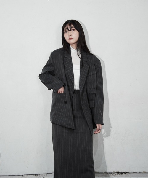 Y/lim(イリム)の「ピンストライプIラインスカート(スカート・レディース・グレー/チャコールグレー・M/L)」の15枚目の写真