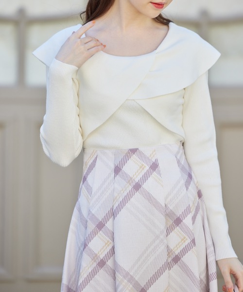 tocco closet(トッコ クローゼット)の「アシメカラーツイストリブニットプルオーバー(ニット/セーター・レディース・オフホワイト/ピンク/サックスブルー・M)」の20枚目の写真