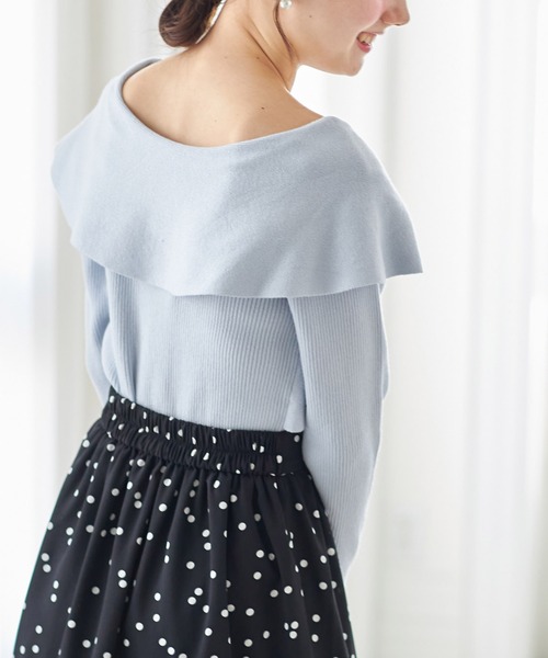 tocco closet(トッコ クローゼット)の「アシメカラーツイストリブニットプルオーバー(ニット/セーター・レディース・オフホワイト/ピンク/サックスブルー・M)」の15枚目の写真
