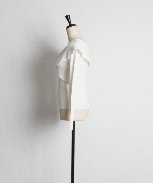 tocco closet(トッコ クローゼット)の「アシメカラーツイストリブニットプルオーバー(ニット/セーター・レディース・オフホワイト/ピンク/サックスブルー・M)」の12枚目の写真