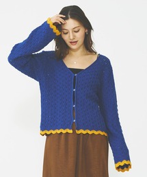 SCALLOP HEM KNIT CARDIGAN